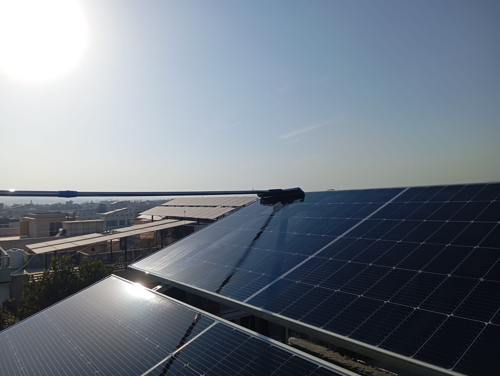 Professional solar panel cleaning process